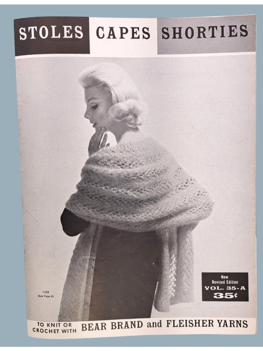 Vintage 1956 Stoles Capes Shorties Knit Crochet Pattern Booklet Bear Fleisher - Picture 11 of 12